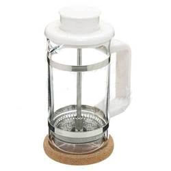 2-cup pyrex tea press white